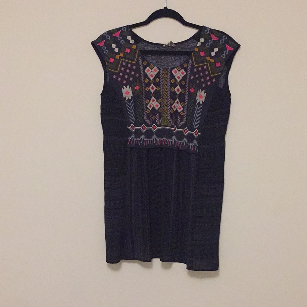 Anthropologie Embroidered Tunic